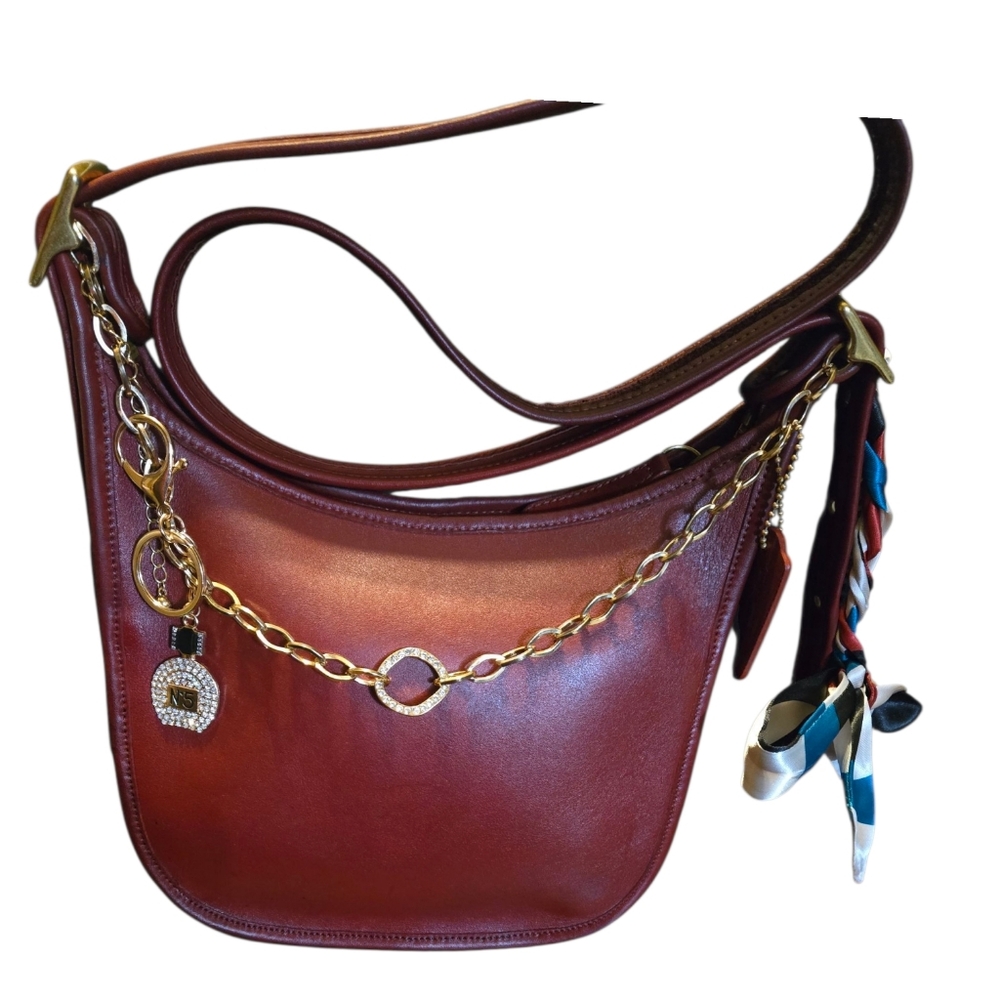 Coach Vintage Janice Legacy 9950 Deep Red Shoulder Bag with Gold Accents
